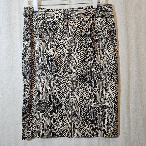 Michael Kors Womens Size 10 Pencil Skirt Snake Print Tan Black Office Career - Picture 3 of 11